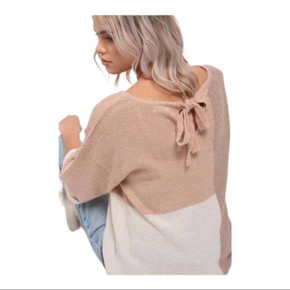 BY the river color block pull over sweater - Picture 3 of 15